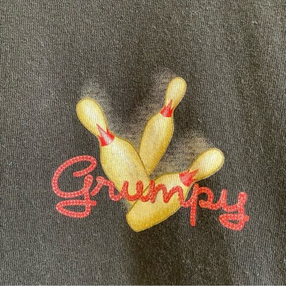 Disney L Vintage 1998-2007 Grumpy Bowling black long sleeve t-shirt Snow White - Picture 7 of 8